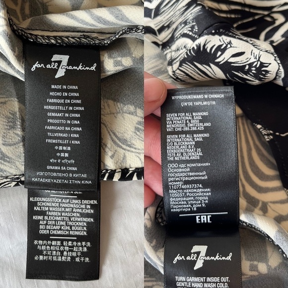 🚦 NWT 7 For All Mankind LA Zebra Floral Lace Trim V-neck Camisole XS - Picture 11 of 14